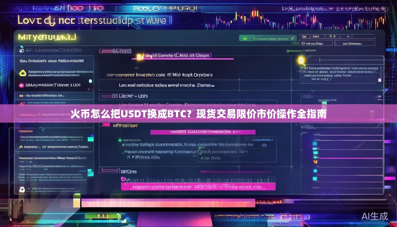 火币怎么把USDT换成BTC？现货交易限价市价操作全指南